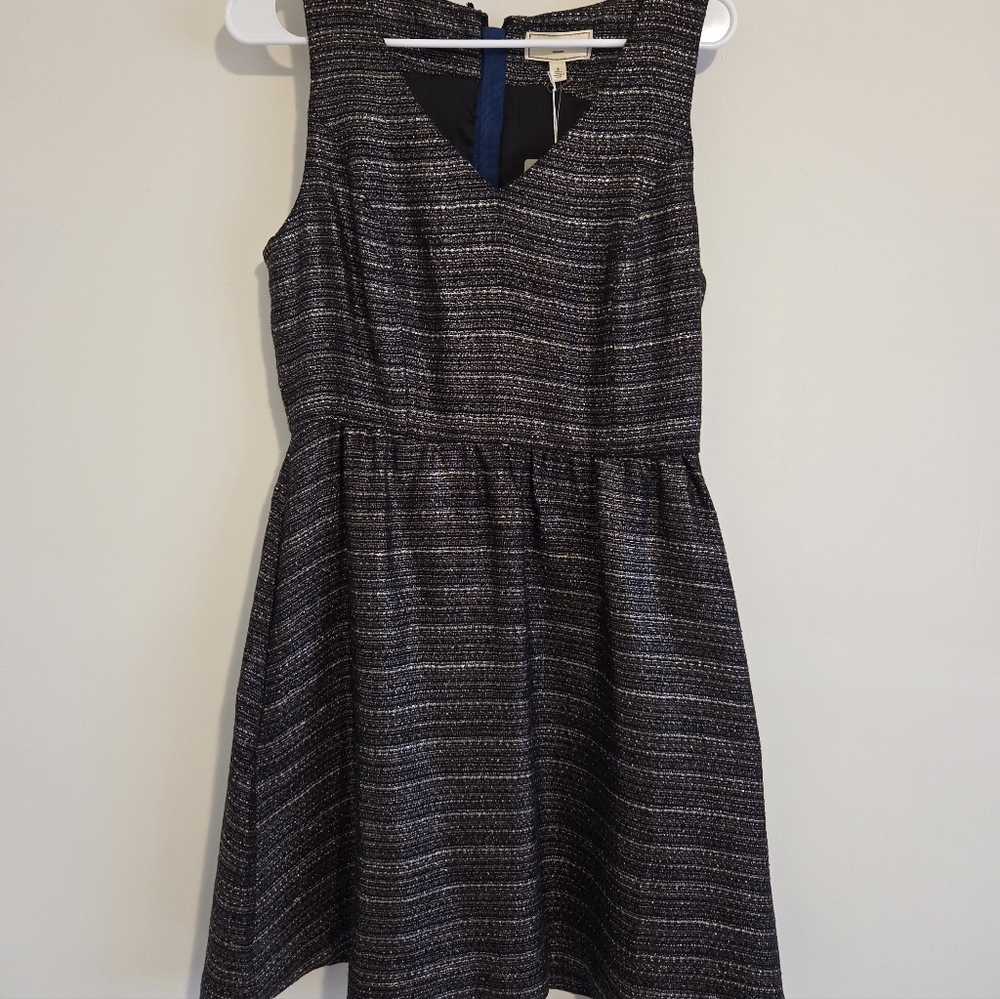Anthropologie Textured Black and White Mini Dress